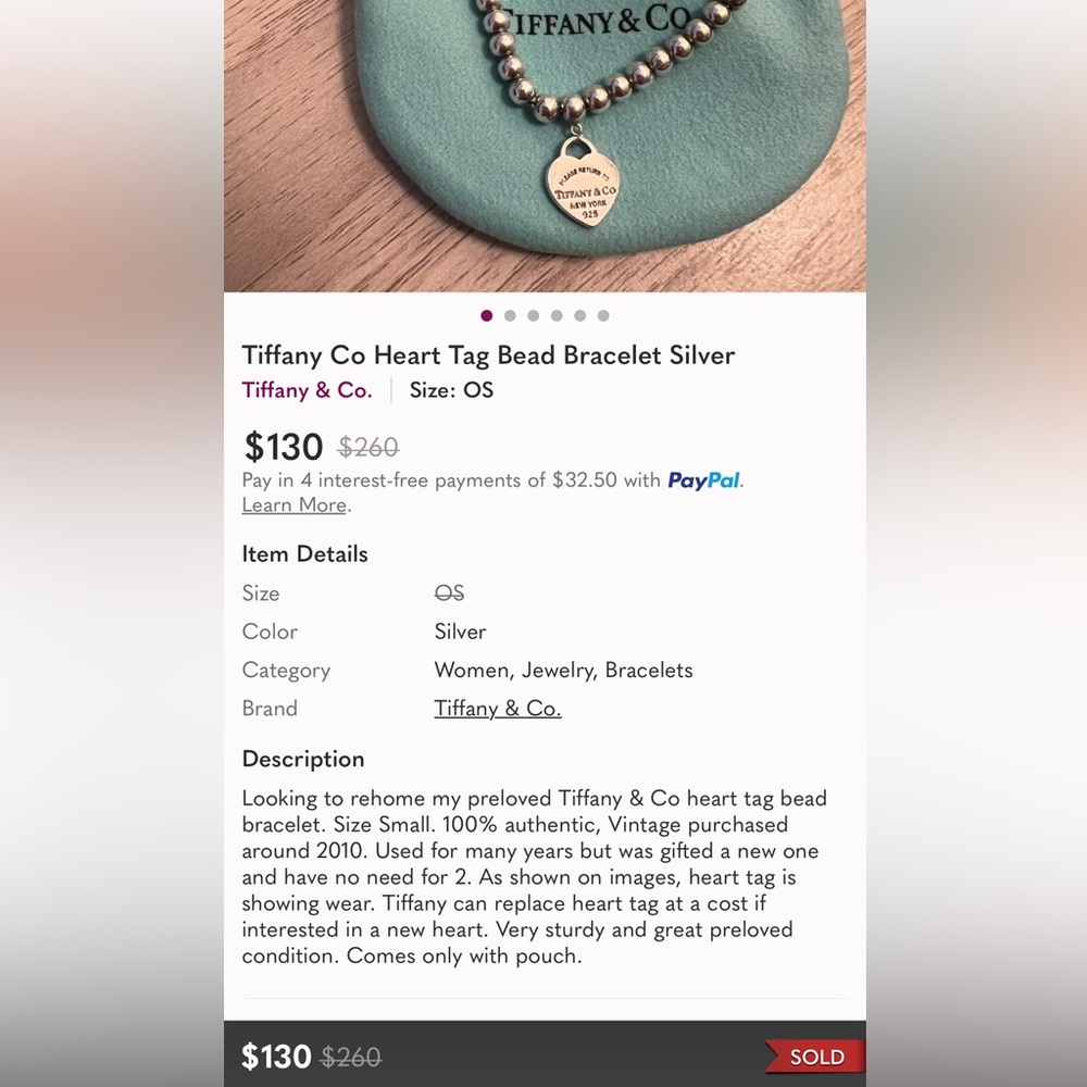 Tiffany & Co. Silver Beaded Bracelet